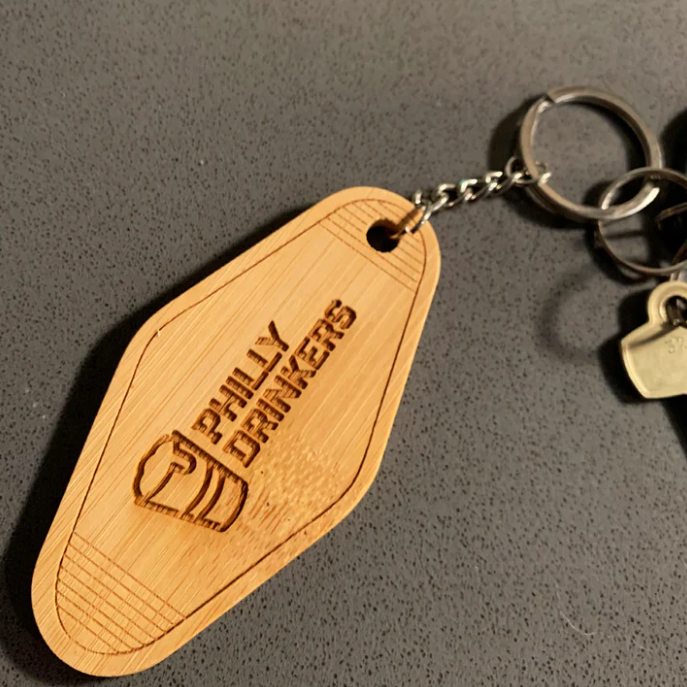 Philly Drinkers Bamboo Keychain