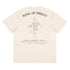 King of Philly Tee in Vintage White — back print with dunking silhouette filled with Philadelphia landmarks, gold crown, career tour dates, by Philly Drinkers