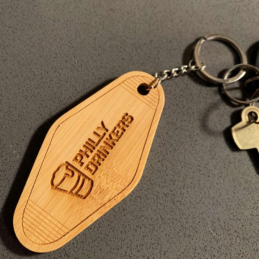 Philly Drinkers Bamboo Keychain