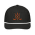 Black baseball cap with an orange &