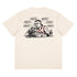 We Talking About Practice tee back print — Philly basketball podium press conference design, natural cream"
