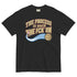 The Process Is Back tee design — gold, red and blue Philly basketball graphic reading "The Process Is Back the Fck On" with a basketball. Black Tee