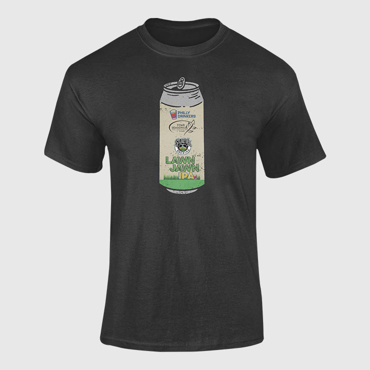 Lawn Jawn Beer Can Label Tee