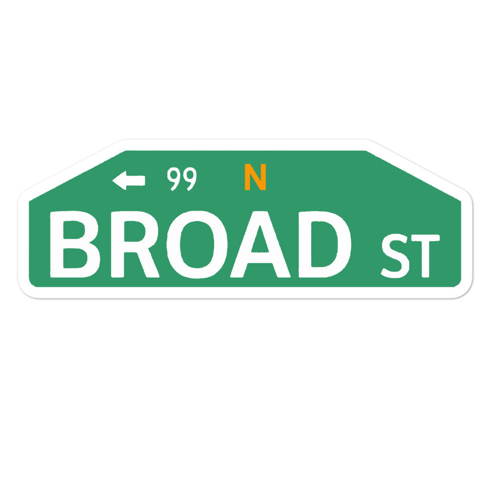Broad St Sign Sticker